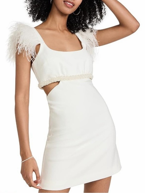 Likely Dresses & Skirts - Likely Taliah‎ Feather Pearl Beaded Cut Out Mini Dress